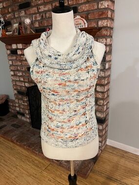 Pilcro Speckled Cream Cowl Neck Sweater Tank